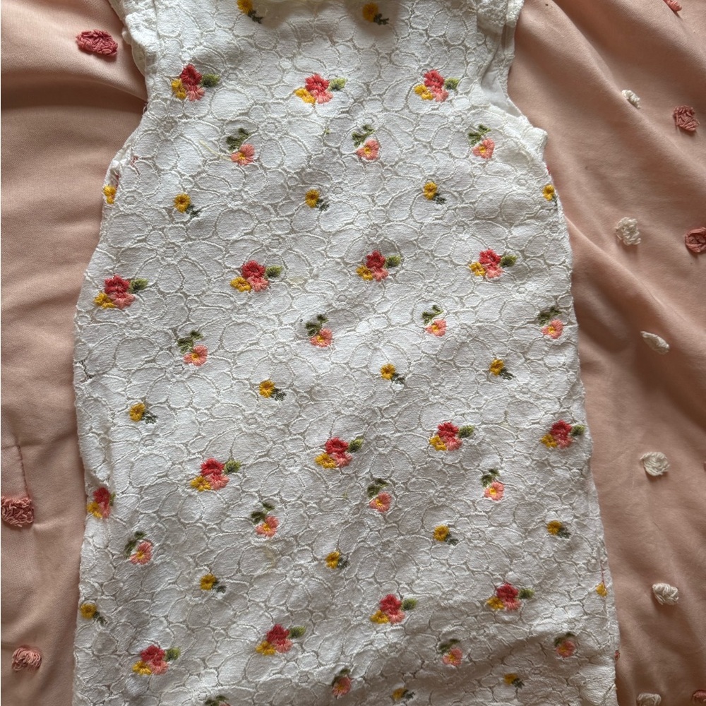 Janie and Jack White Floral Girls Dress size 4 4T